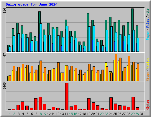 Daily usage for June 2024