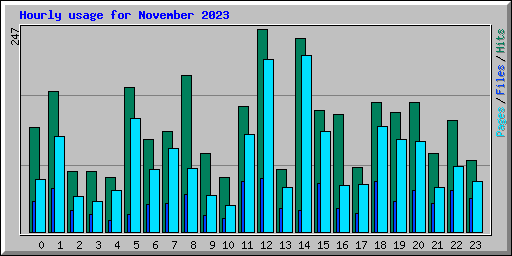 Hourly usage for November 2023