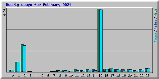 Hourly usage for February 2024